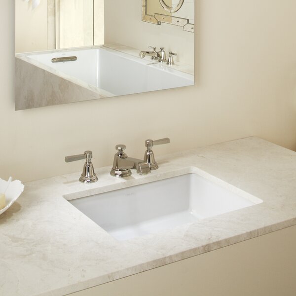 Verticyl Impressions Ceramic Rectangular Undermount Bathroom Sink with Overflow by Kohler