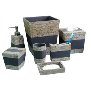 Loeffler Rustic Stone 8 Piece Bathroom Accessory Set Loeffler Rustic Stone 8 Piece Bathroom Accessory Set
