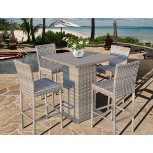 Modern Outdoor Bar Sets Allmodern Falmouth 5 Piece Bar Height Dining Set