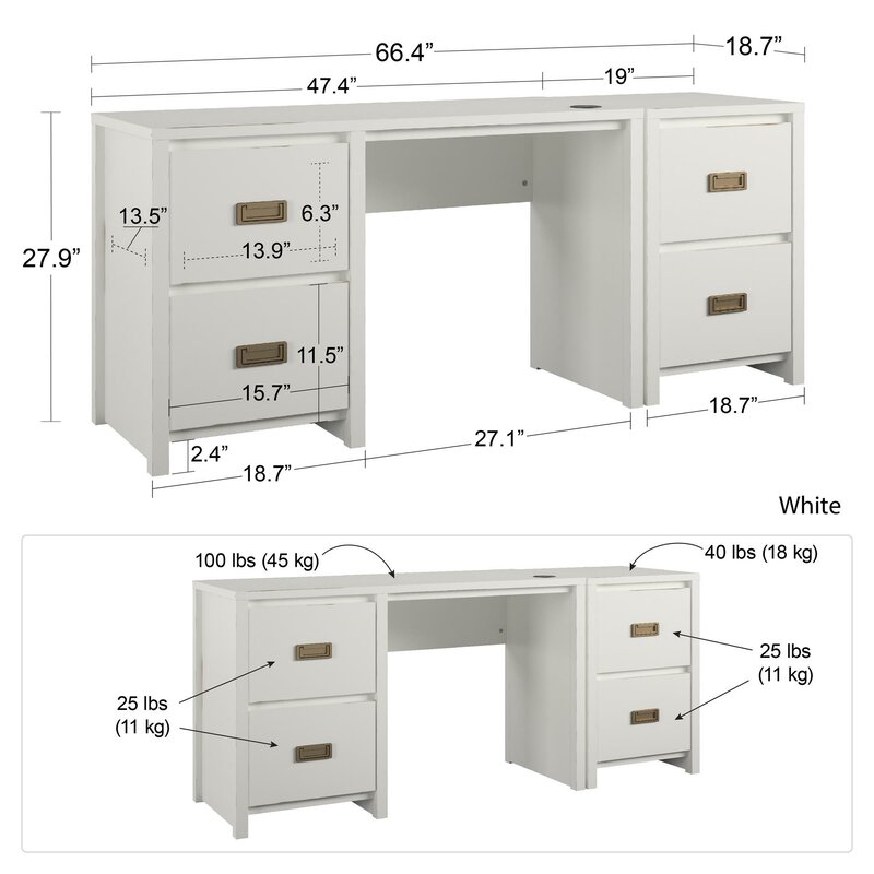 Little Seeds Monarch Hill Haven Kids Study Desk With 4 Drawers
