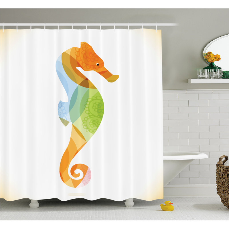 Ambesonne Animal Silhouette Of Sea Creature With Coral