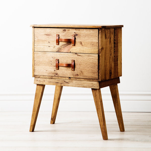 Loon Peak Mccorkle 2 Drawer Solid Wood Nightstand In Honey Brown Wayfair