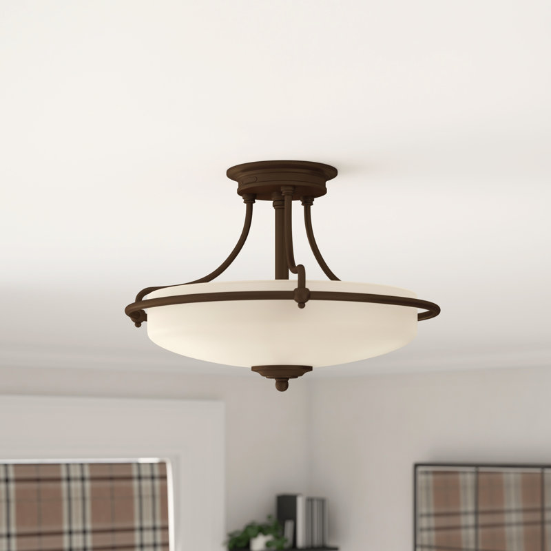 Marlow Home Co Rockwood 3 Light 43cm Semi Flush Ceiling 43cm Semi Flush Ceiling Light