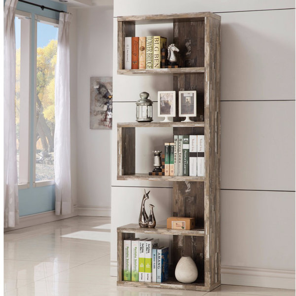 Pascarella Distressed Wooden Open Corner Unit Bookcase by Union Rustic