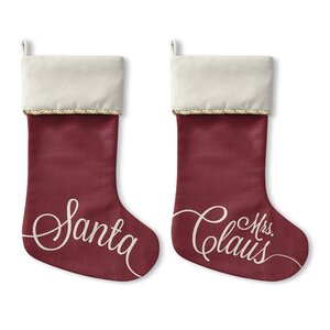 2 Piece Santa Mrs Claus Stocking Set