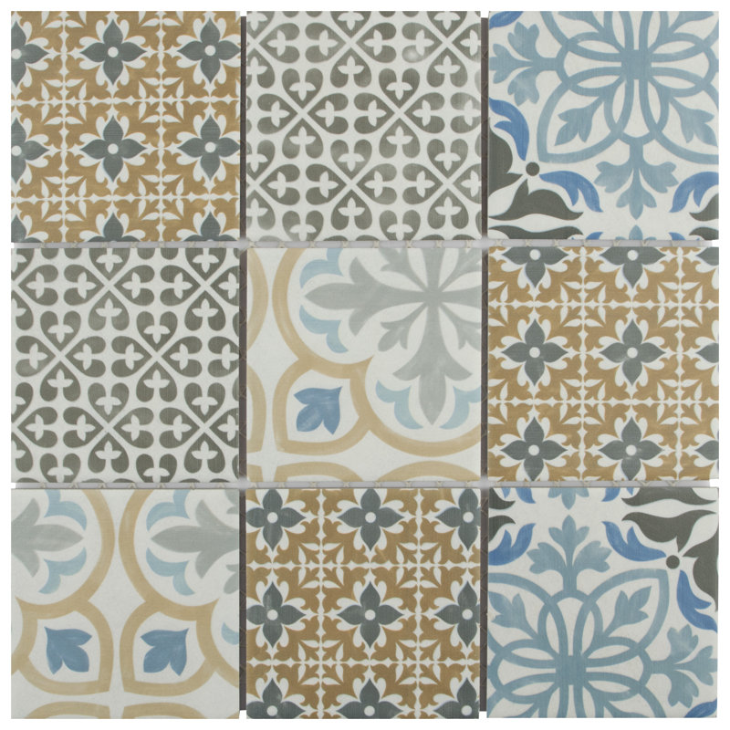 Elitetile Lisbon 4 X 4 Porcelain Grid Mosaic Wall Floor Tile