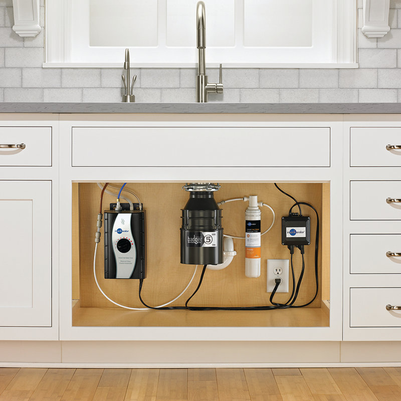 1//2 HP Continuous Feed Badger 5 Badger 5 InSinkErator Garbage Disposal 1//2 HP Continuous Feed,Black /& Garbage Disposal with Cord
