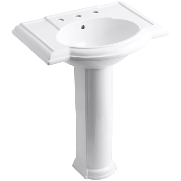 Devonshire® Ceramic 28 Pedestal Bathroom Sink with Overflow by Kohler
