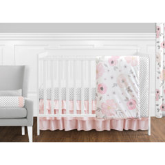 blush pink nursery bedding