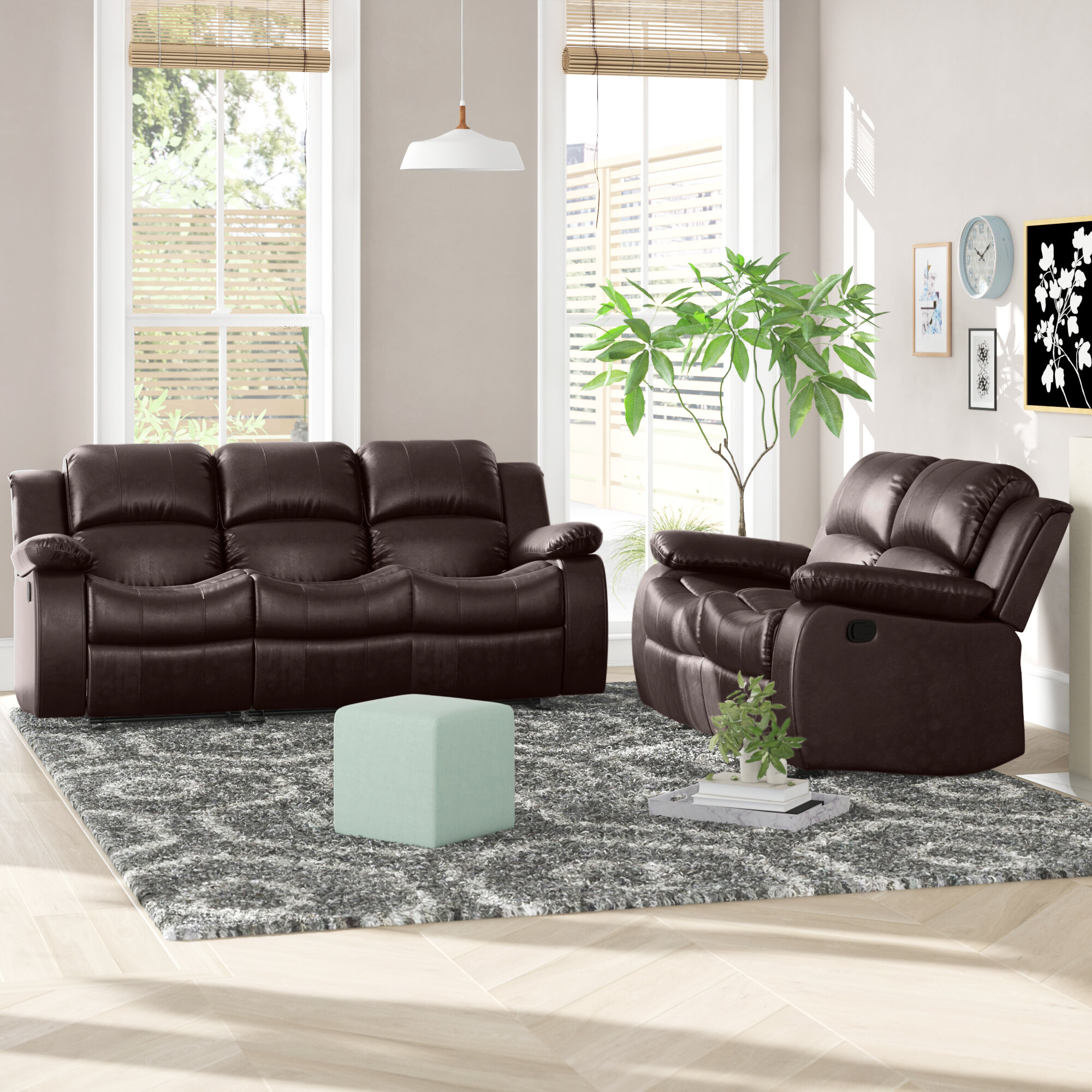 Latitude Run Bryce 2 Piece Faux Leather Reclining Living Room Set Reviews Wayfair