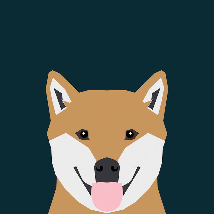 Shiba Inu Graphic Art On Wrapped Canvas