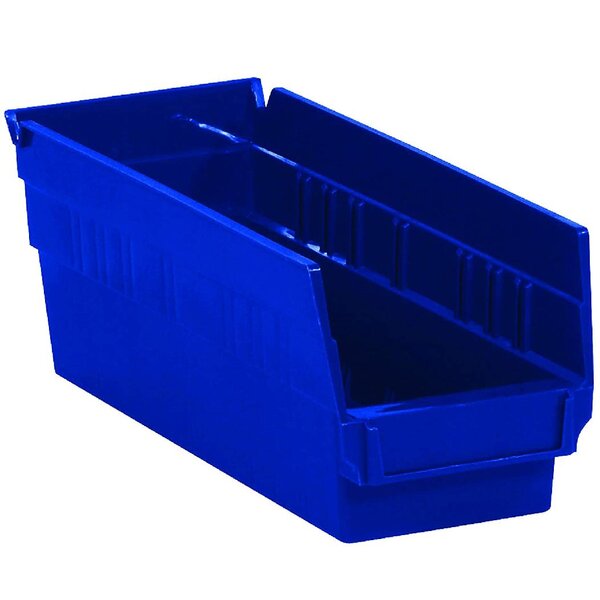 "Plastic Shelf Bins Boxes Red 16/Case" 23 5/8"" x 4 1/8"" x 4"" 