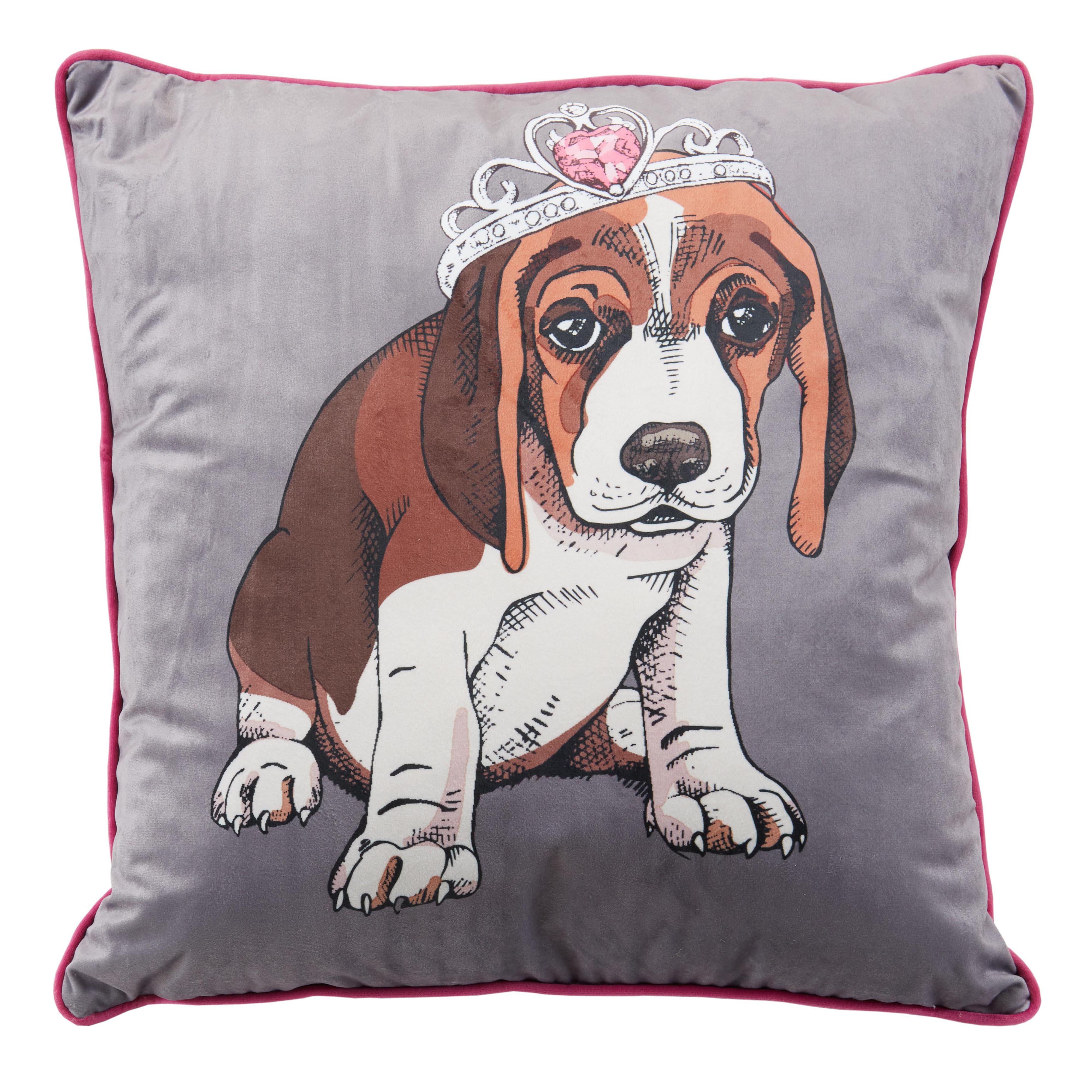 Nicole Miller Princess Pup Metallic Throw Pillow Wayfair Ca