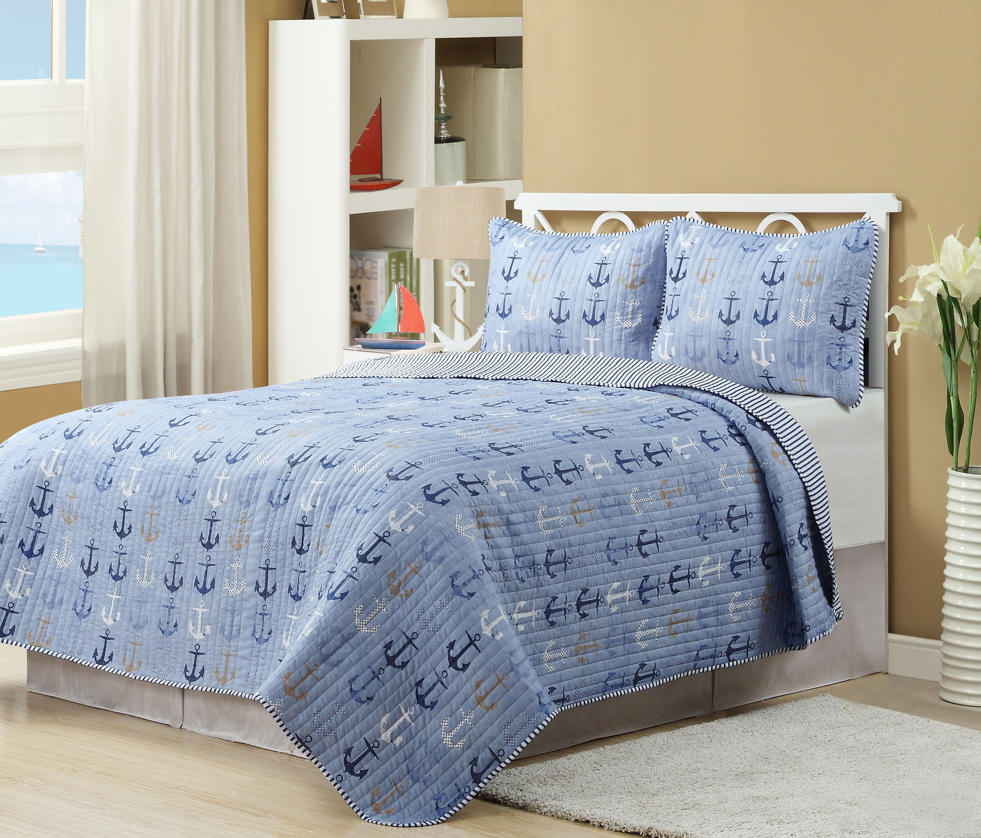 Breakwater Bay Haggerty Anchor Reversible Quilt Set Reviews