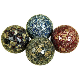 Ashland Decorative Fillers Wayfair Kerner Decorative Mosaic Ball Vase Filler Set Of 4