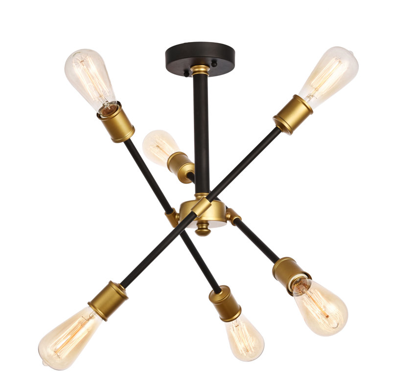 STUNNING SPUTNIK CHANDELIER! Mid-century modern style 6-Light Sputnik Chandelier.