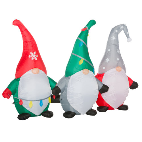 The Holiday Aisle® Trio of Gnomes Inflatable  Wayfair