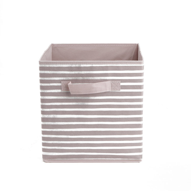 12 Inch Cube Beige 6 Pack Foldable Storage Bin With Handle Beige 6 Pack Foldable Cube Storage Bin