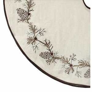 Embroidered Pine Branch Tree Skirt