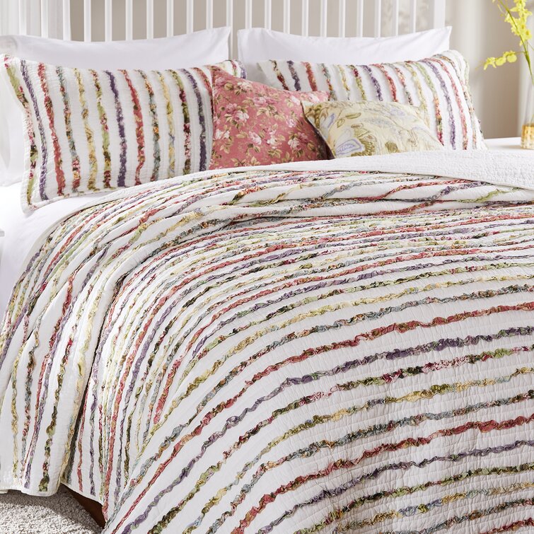 Multi CC461K Be-You-tiful Home Alana Patchwork King Quilt Set with Sham 