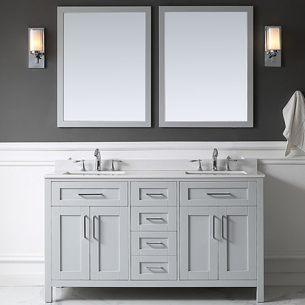 Tahoe 60 Double Bathroom Vanity Set with Mirror by