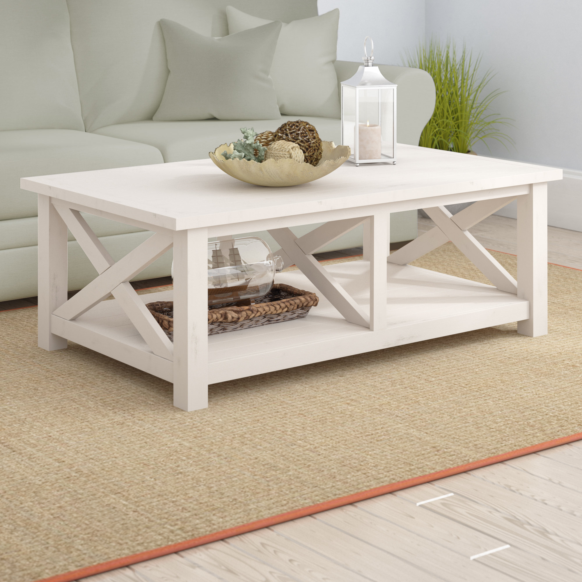 Beachcrest Home Ruffner Solid Wood Coffee Table With Storage Reviews Wayfair
