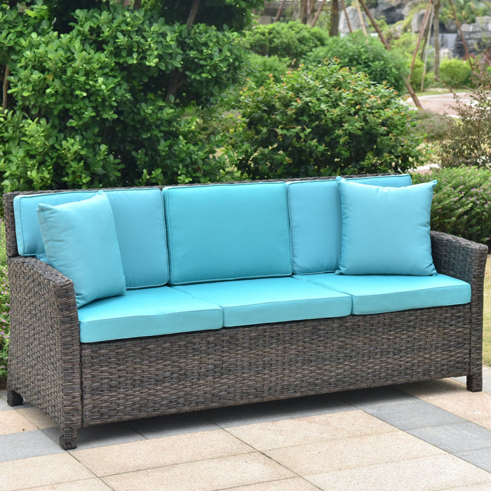 Deanna Resin Wicker Patio Sofa With Cushions Deanna Resin Wicker Patio Sofa With Cushions
