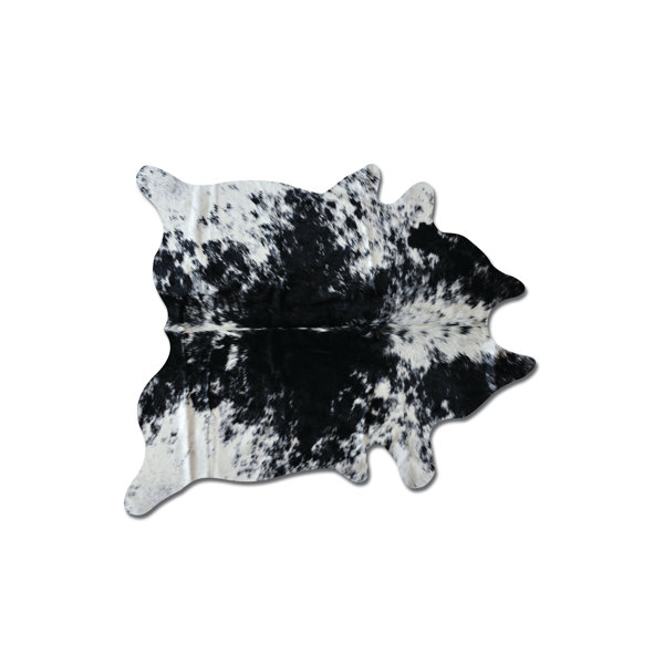 Abhinav Hand Woven Black/White Cowhide Area Rug by 17 Stories