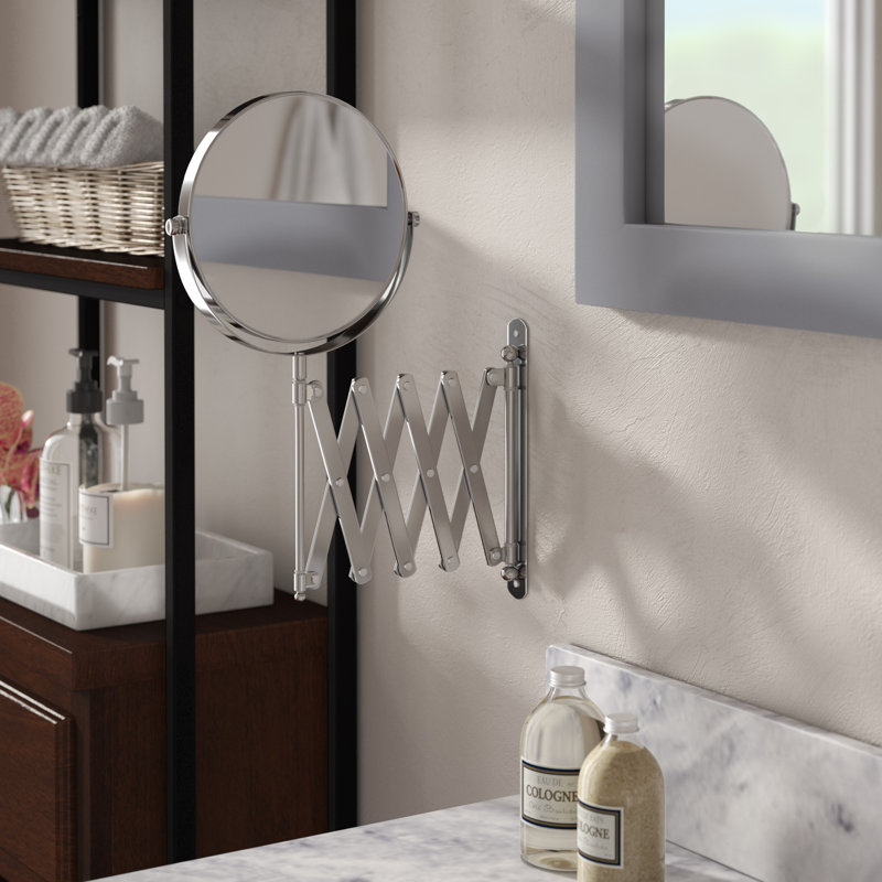 Symple Stuff 13 8 H X 23 75 W Extendable Wall Mount Magnifying 13 8 H X 23 75 W Extendable Wall Mount Magnifying Makeup Mirror