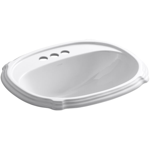 Portrait® Ceramic Oval Drop-In Bathroom Sink with Overflow by Kohler