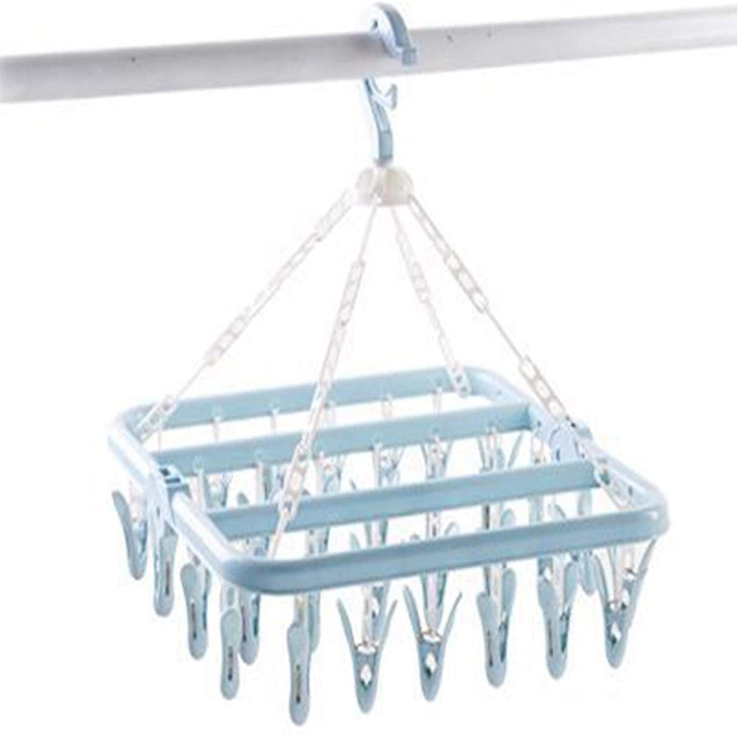 10pcs/Set Laundry Hooks Clothes Pins Hangers Dry Drip Plastic Clips Hanging US 