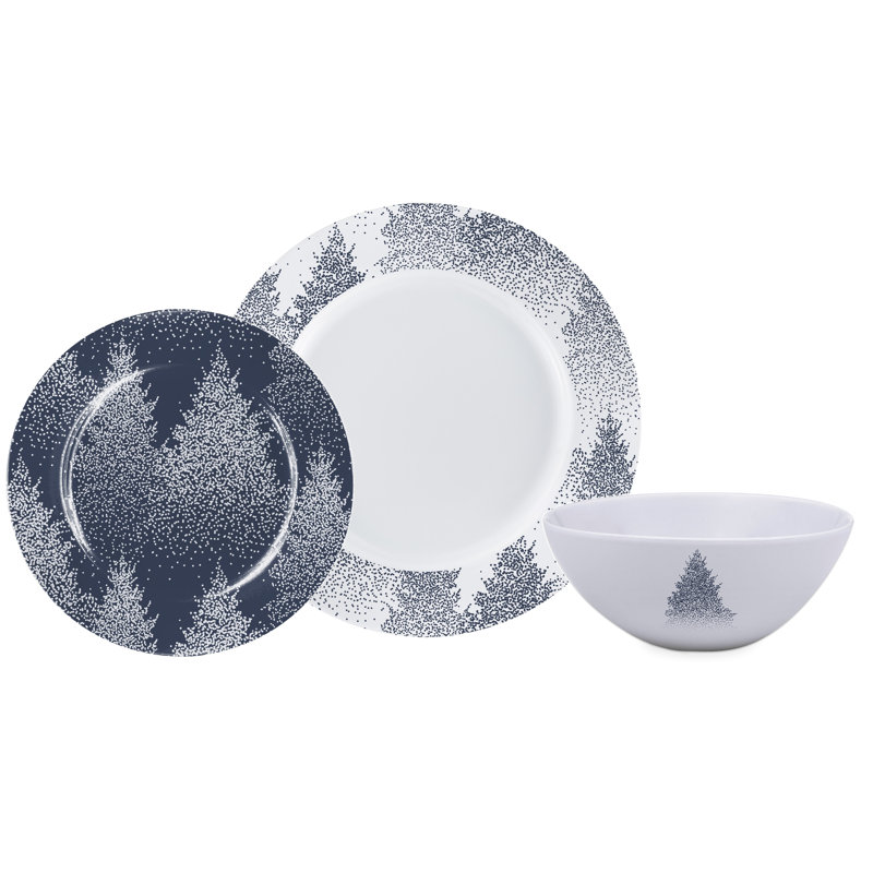 Loon Peak Erma Cabin Forest 12 Piece Dinnerware Set Service For 4