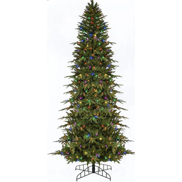 Pre-Lit Slim Palisade Green Pine Artificial Christmas Tree With 500 Multi-Colored Lights By The Holiday Aisle by The Holiday Aisle