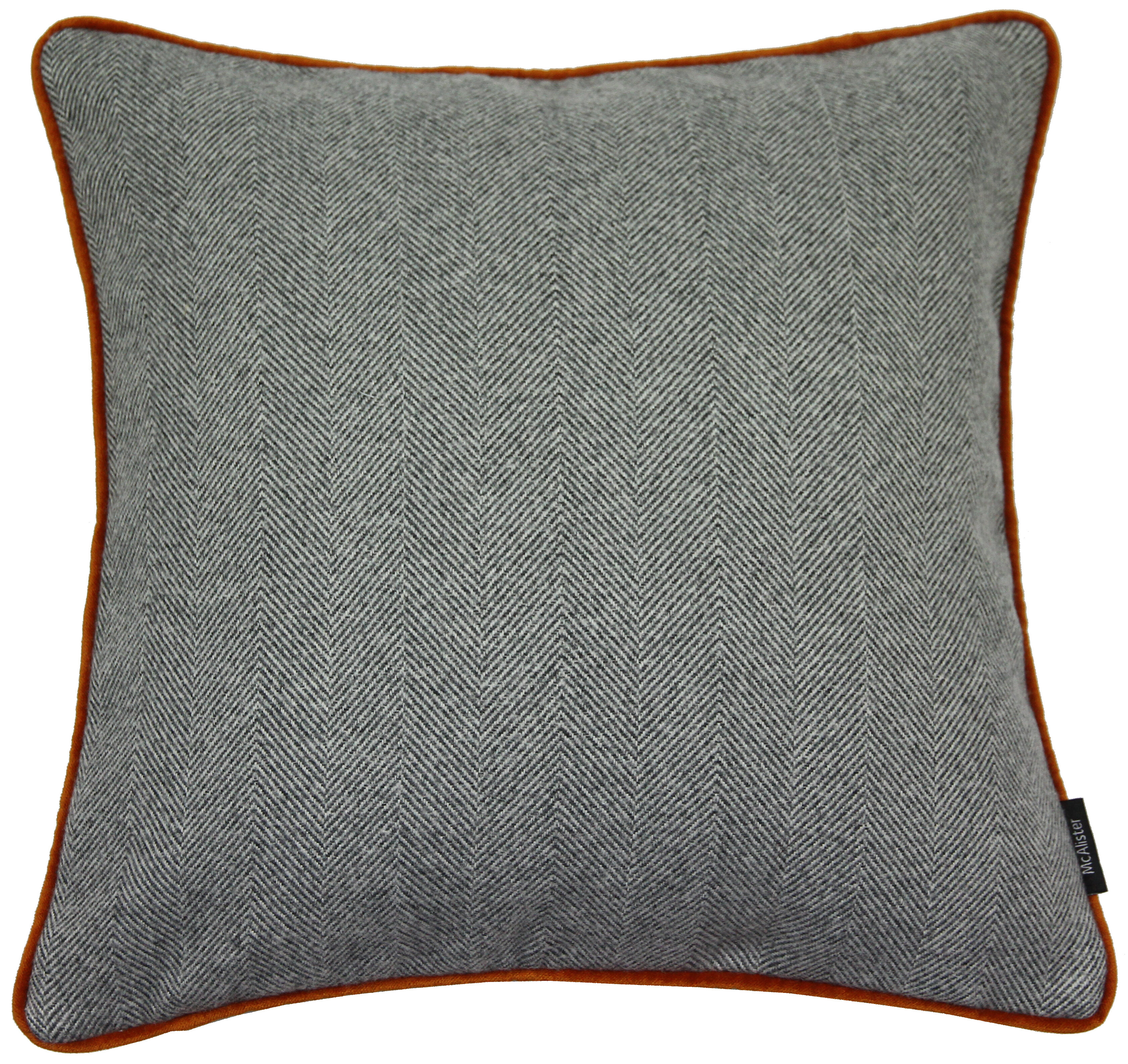 grey herringbone cushion