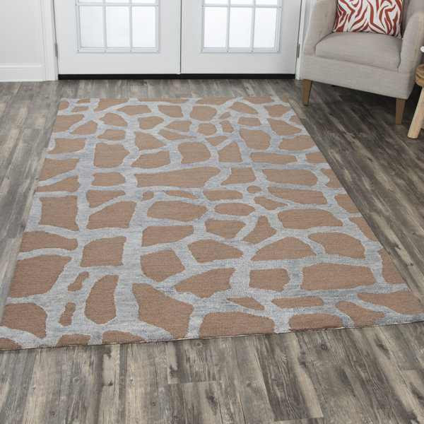 Comstock Hand-Tufted Wool Gray/Tan Area Rug by Brayden Studio