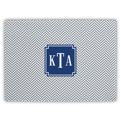 Boatman Geller Herringbone Classic Monogram Cutting Board Boatman Geller