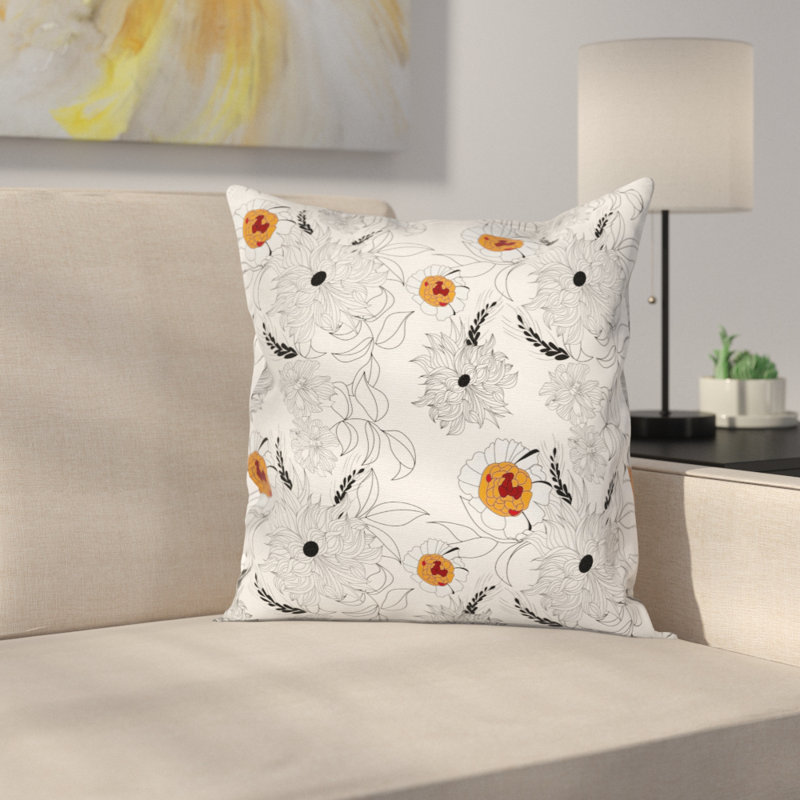 East Urban Home Modern Waterproof Floral Graphic Print Pillow