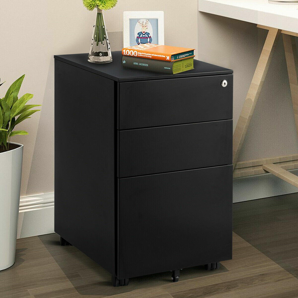 Orren Ellis Hamill 3 Drawer Filing Cabinet Locking Pedestal Under