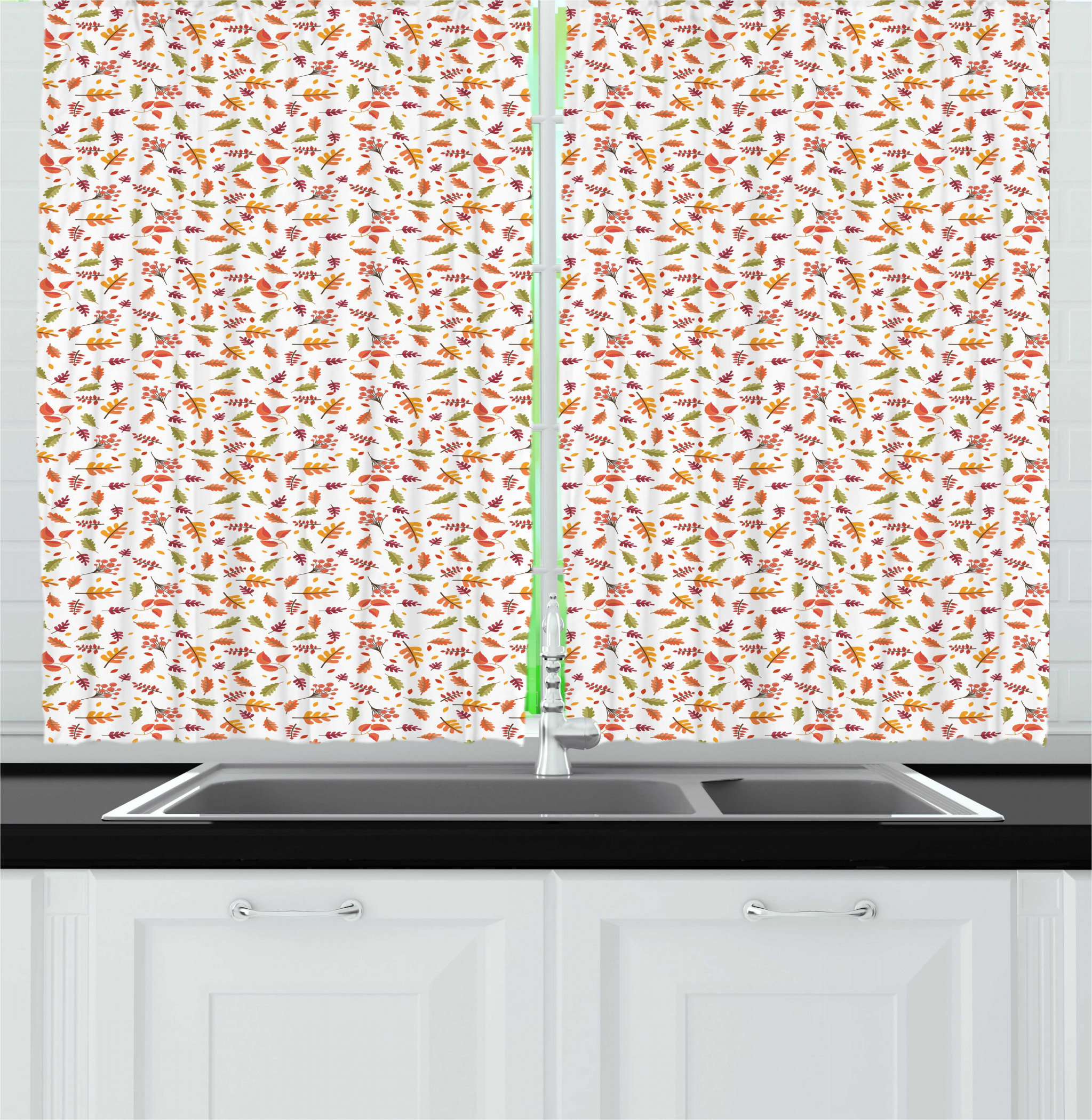 East Urban Home Burnt Orange Autumn Nature Concept Pattern With