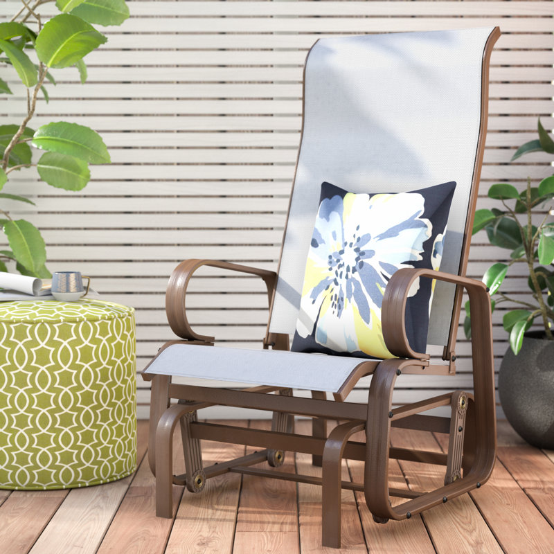 Winston Porter Swick Outdoor Mesh Fabric Patio Glider Chair Winston Porter Swick Outdoor Mesh Fabric Patio Glider Chair Reviews Wayfair