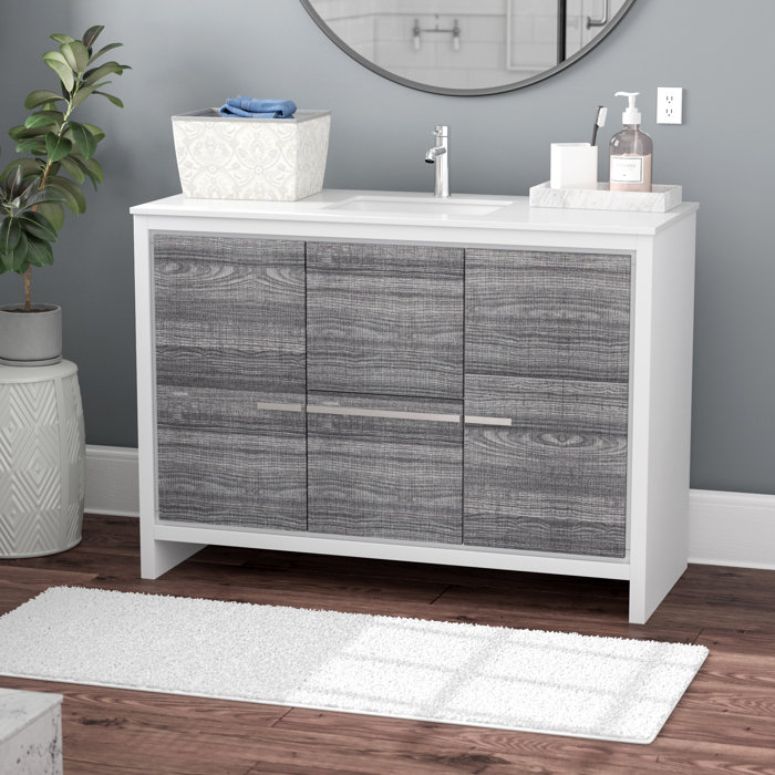 Mercury Row Bosley 48 Single Sink Modern Bathroom Vanity Reviews Bosley 48 Single Sink Modern Bathroom Vanity