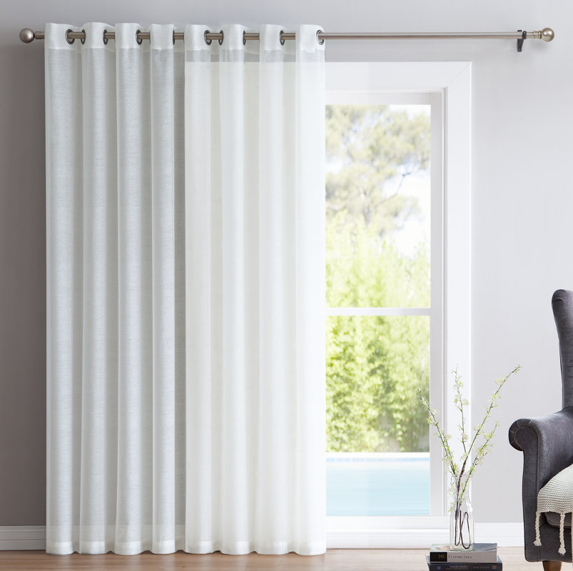 Winston Porter Pamperin Patio Door Solid Sheer Grommet Single Pamperin Patio Door Solid Sheer Grommet Single Curtain Panel