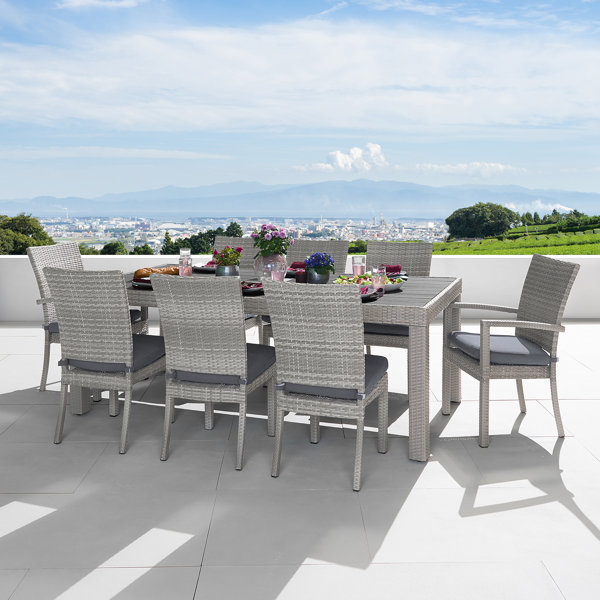 Reviews Castelli 9 Piece Dining Set With Cushions By Wade Logan Purchase