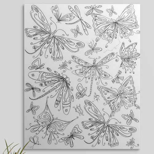 Great Big Canvas Butterflies And Dragonflies By Megan Duncanson Graphic Art Print Wayfair See more ideas about butterfly drawing, drawings, butterfly. wayfair
