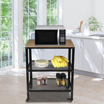 Microwave Kitchen Cart Storage Shelf Toaster Oven Rolling ...