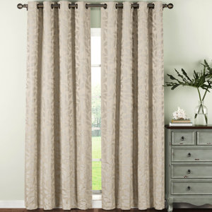 Alpine Nature/Floral Sheer Grommet Curtain Panels (Set of 2)