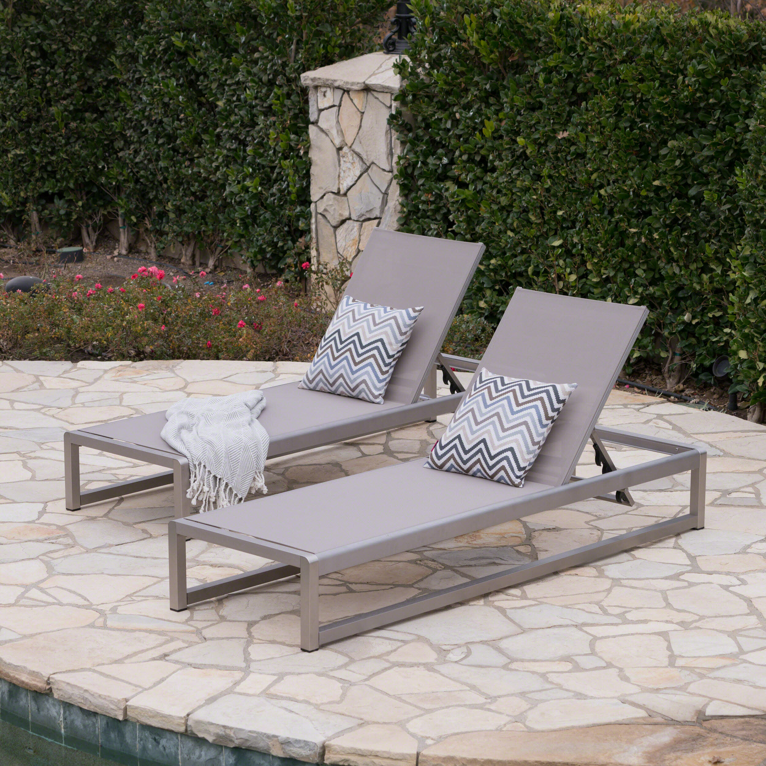 Orren Ellis Roberson Outdoor Mesh Chaise Lounge Wayfair