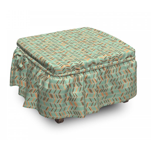 Zigzag Ottoman Slipcover (Set Of 2) By East Urban Home