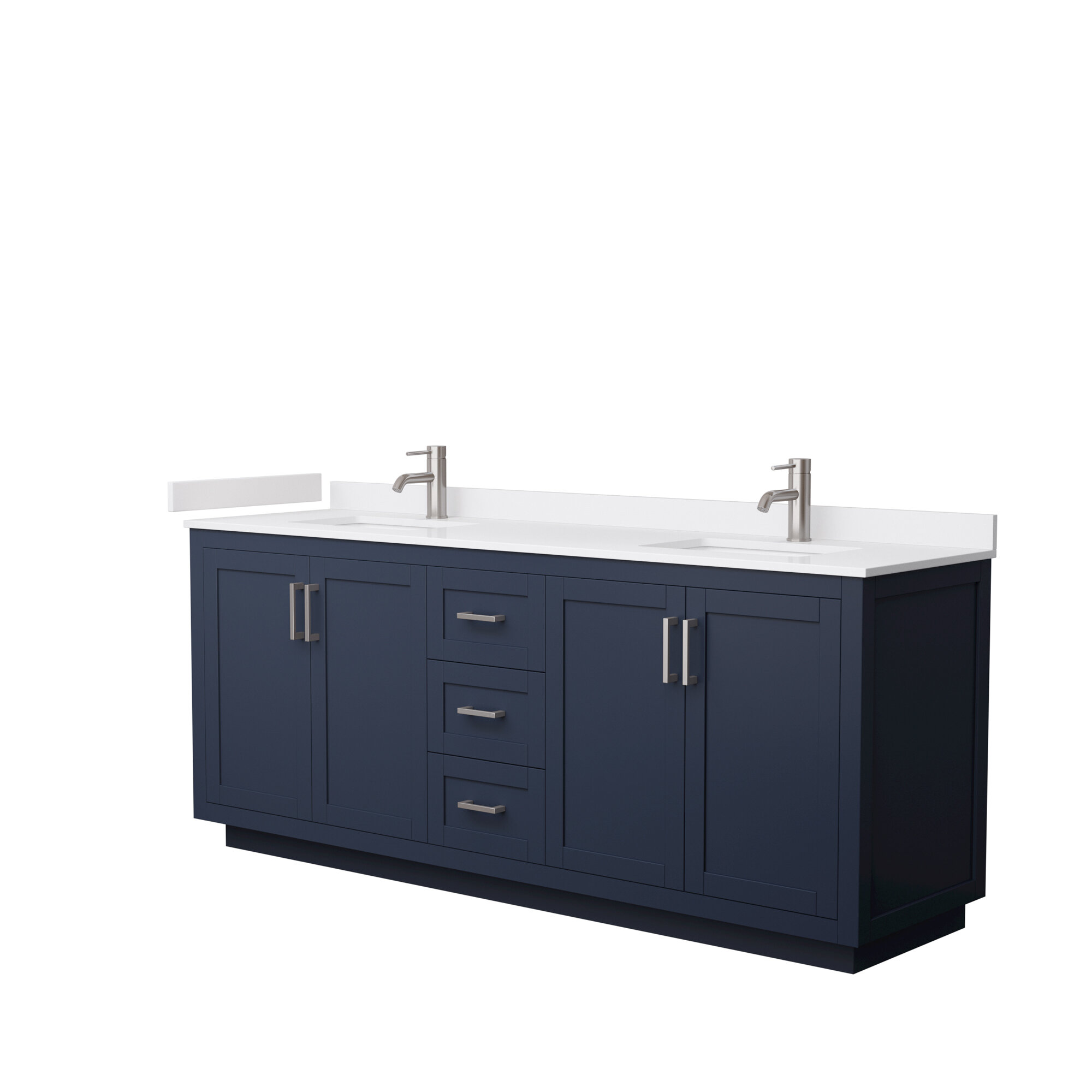 Wyndham Collection Miranda 80 Inch Double Bathroom Vanity In Dark Gray