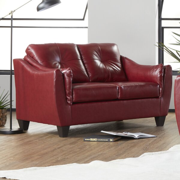 Maney Leather Loveseat By Ebern Designs